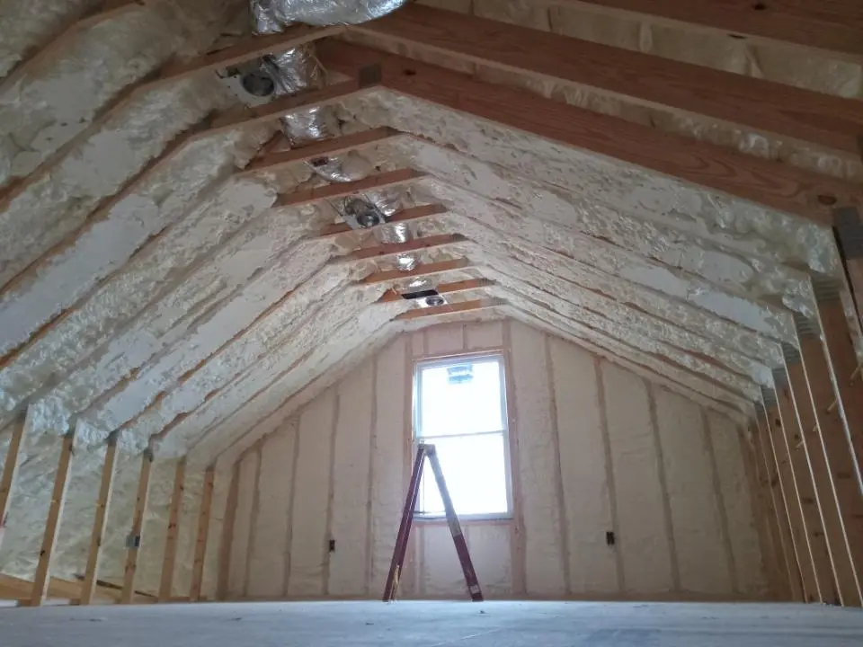 Spray foam roofing application for Crawl Space Insulation project in Rib Mountain